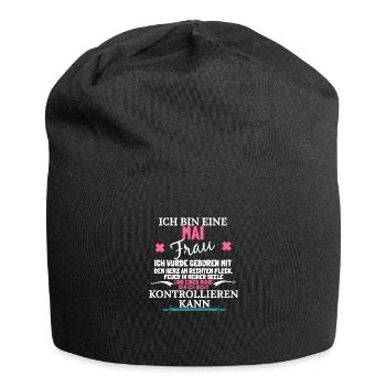 Ich bin eine Mai Frau - Jersey-Beanie - Schwarz - Vorne