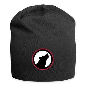 Heulender Wolf - Jersey-Beanie - Schwarz - Vorne