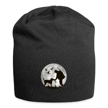 Chasseur avec chiens pour chasseurs chasse et cadeau de chasse - Bonnet en jersey - noir - Devant