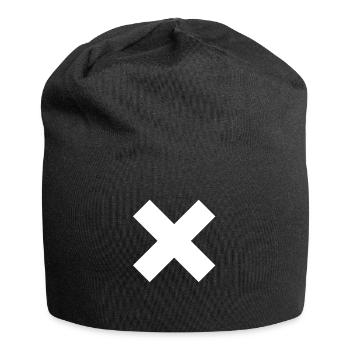 Straight Edge X Weiß - Jersey-Beanie - Schwarz - Vorne