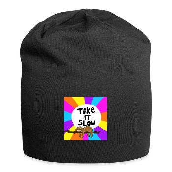 Take It Slow Sloth - Bonnet en jersey - noir - Devant