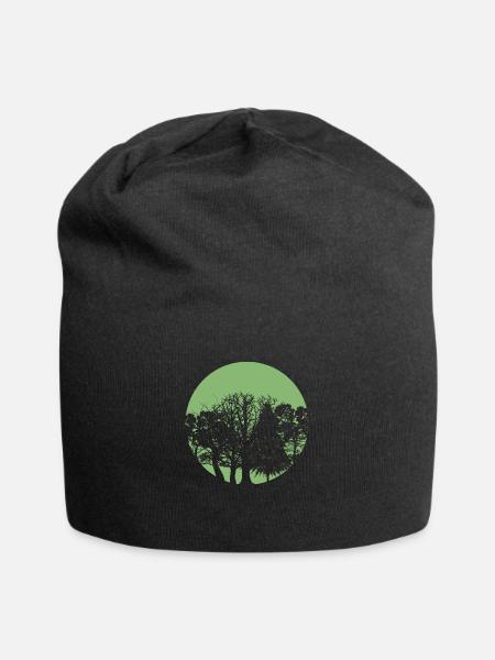 Circle forest - Jersey Beanie - black