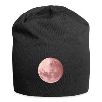 Mond in Roségold - Jersey-Beanie - Schwarz - Vorne