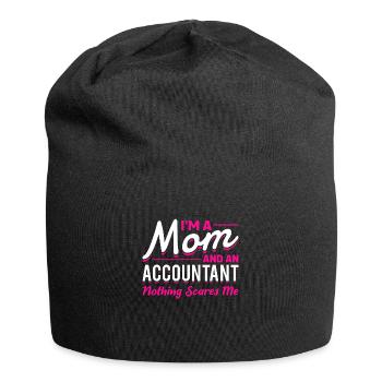 Femmes maman comptable comptabilité plus drôle - Bonnet en jersey - noir - Devant