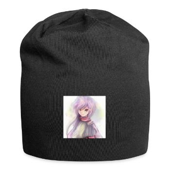 Anime - Jersey-Beanie - Schwarz - Vorne