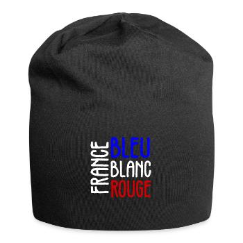 France bleu blanc rouge drapeau national - Bonnet en jersey - noir - Devant
