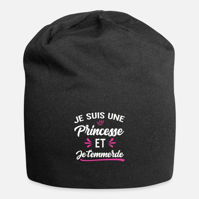 Je suis une princesse et je t'emmerde provoque - Bonnet en jersey - noir