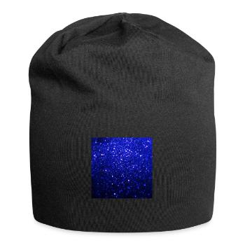 Sparkling Dark Blue Glitter - Jersey Beanie - black - Front