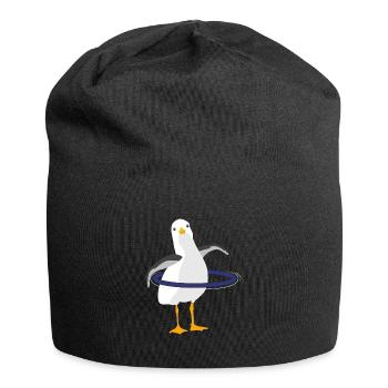Niedliche Möwe hullern Reifen Reif - Jersey-Beanie - Schwarz - Vorne