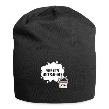 "Aber bitte mit Sahne!" - Udo Jürgens Geschenk - Jersey-Beanie - Schwarz - Vorne