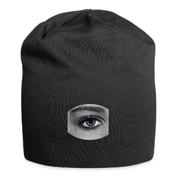 Trauer Liebe Tränen Auge Sehnsucht Traurig - Jersey-Beanie - Schwarz - Vorne
