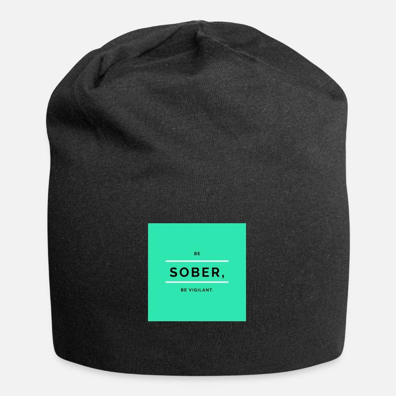 Sei nüchtern 4 - Jersey-Beanie - Schwarz