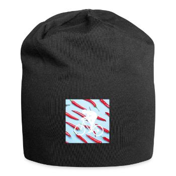 scharfes Rad - Jersey-Beanie - Schwarz - Vorne