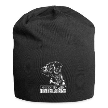 GERMAN WIREHAIRED POINTER Life is better Wilsigns - Jersey-Beanie - Schwarz - Vorne