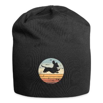 Dachshund Jump Dachshund Dachshund Vintage - Jersey Beanie - black - Front