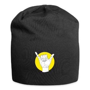 Restez détendu surfeur - salutation surfeur - geste de la main - Bonnet en jersey - noir - Devant