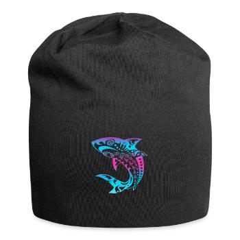Maori-Hai Polynesische Tribal Tattoo Geschenkidee - Jersey-Beanie - Schwarz - Vorne
