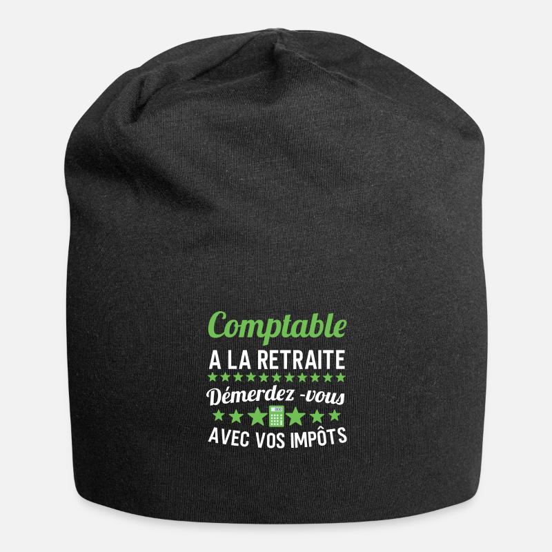 Comptable à la retraite cadeau humour - Bonnet en jersey - noir