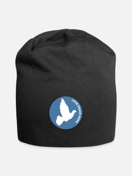 Love Peace Hope Taube - Jersey-Beanie - Schwarz