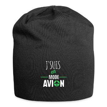 J’suis en mode avion - Bonnet en jersey - noir - Devant