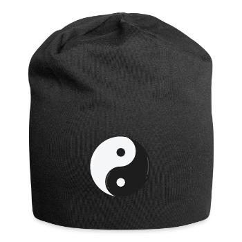Yin und Yang - Jersey-Beanie - Schwarz - Vorne