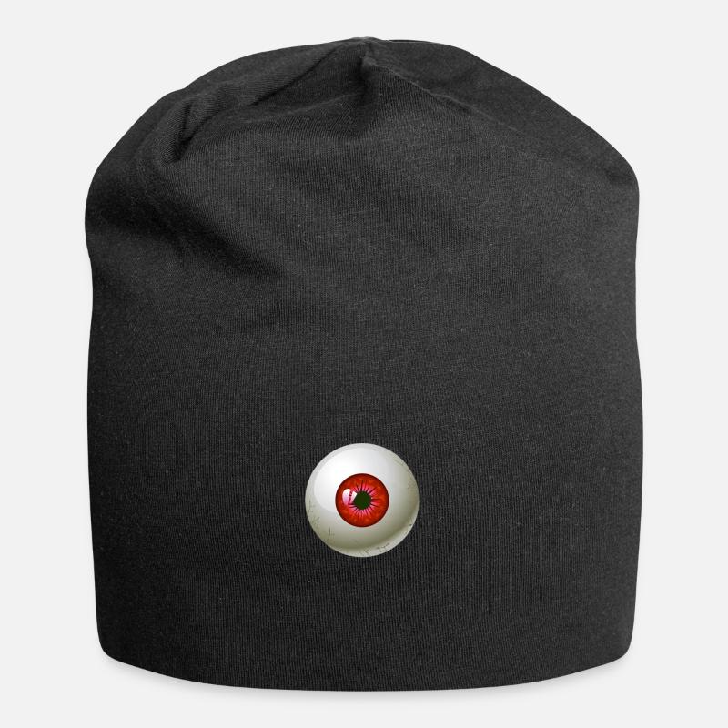 Je te vois | Œil rouge - Bonnet en jersey - noir
