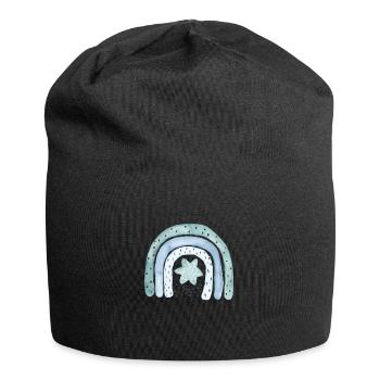 Bleu denim arc-en-ciel avec astérisque - Bonnet en jersey - noir - Devant