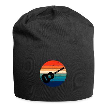 Retro style guitar, for guitarists - Jersey Beanie - black - Front