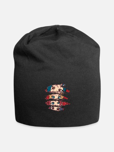 Anime Girl Eyes - Japan Art Waifu Motif - Bonnet en jersey - noir