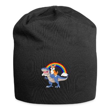 corgi chevauchant dinosaure - Bonnet en jersey - noir - Devant