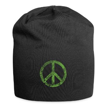 Signe de Paix Pacifiste Peace Harmony Grunge Utilisé - Bonnet en jersey - noir - Devant