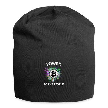 Bitcoin the people's currency. Power to the people - Jersey Beanie - black - Front
