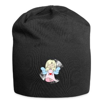 Ange avec cœur - Bonnet en jersey - noir - Devant
