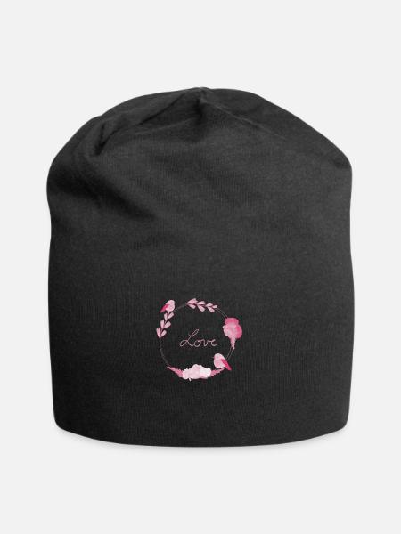 Liebe - Jersey-Beanie - Schwarz