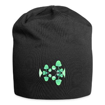 Champignon Peinture Fluo Verte Miroir - Bonnet en jersey - noir - Devant