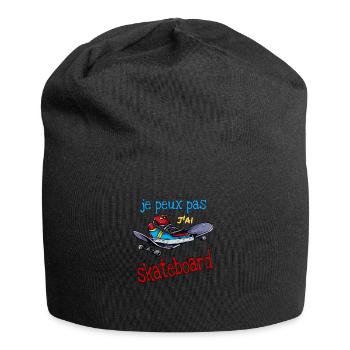 Je peux pas j'ai skate. Skateboard - Bonnet en jersey - noir - Devant