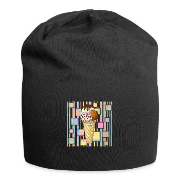 Eis - Jersey-Beanie - Schwarz - Vorne