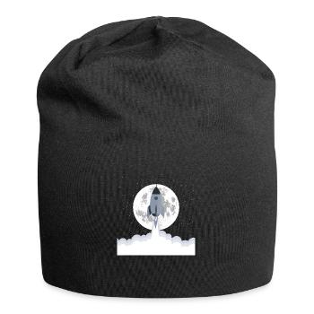 Graue Rakete hebt ab - Jersey-Beanie - Schwarz - Vorne