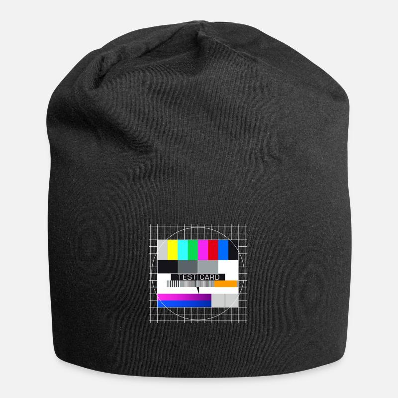 Testbild Fernsehen Bildschirm nostalgisch Display - Jersey-Beanie - Schwarz
