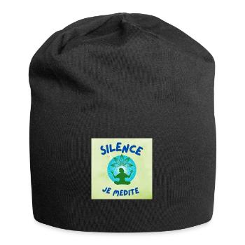 silence je médite - Bonnet en jersey - noir - Devant