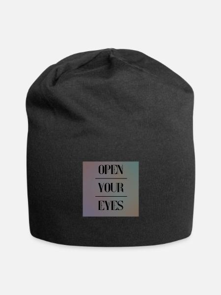 open your eyes - Jersey-Beanie - Schwarz