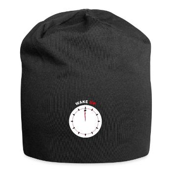 Wach auf - Jersey-Beanie - Schwarz - Vorne