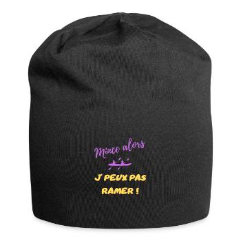 dünn, dann kann ich nicht rudern - Jersey-Beanie - Schwarz - Vorne