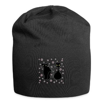 Katzen - Jersey-Beanie - Schwarz - Vorne