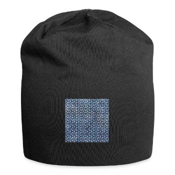 Motif textile bleu foncé blanc Tie Dye - Bonnet en jersey - noir - Devant