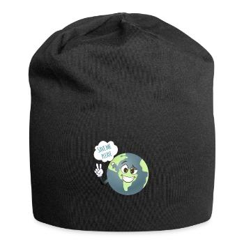 Rette mich bitte. Wir haben nur eine Erde. - Jersey-Beanie - Schwarz - Vorne