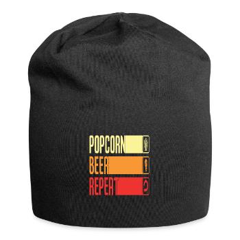 Popcorn Beer Repeat - Jersey Beanie - black - Front