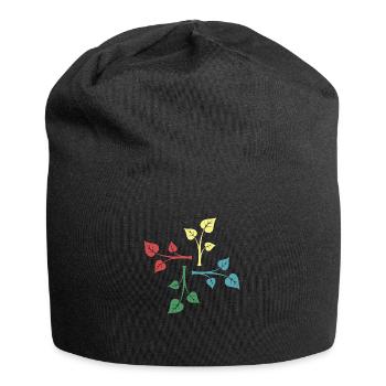 nature retro plants nature conservation garden friends - Jersey Beanie - black - Front