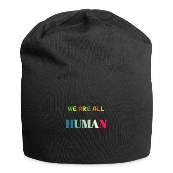 We are All human, wir sind alles Menschen - Jersey-Beanie - Schwarz - Vorne