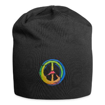 Peace Peace Sign Love Harmony Symbol 2 - Jersey Beanie - black - Front
